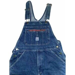 Vintage Mens Jean Denim Bib Overalls Pointer Brand Sz 36 Short Made in USA